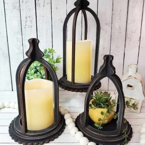 Welcome Home -  Set of 3Candle Cloche cutouts - unpainted wooden cutouts, ready for you to paint