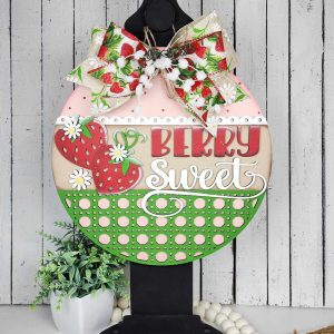 Berry Sweet door sign - unpainted wooden cutouts, ready for you to paint