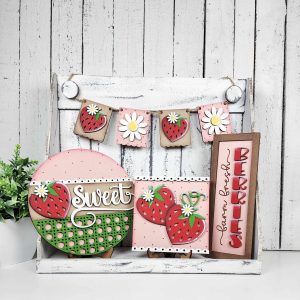 Berry Sweet Decor tiered tray set cutouts - unpainted wooden cutouts, ready for you to paint