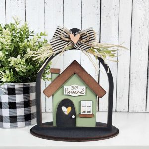 Family Home -  House and Cloche cutouts - unpainted wooden cutouts, ready for you to paint