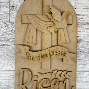 He has Risen Easter Frame Insert cutouts - unpainted wooden cutouts, ready for you to paint