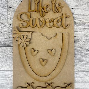 Watermelon Arch Frame Insert cutouts - unpainted wooden cutouts, ready for you to paint