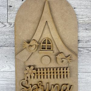 Spring Birdhouse Frame Insert cutouts - unpainted wooden cutouts, ready for you to paint