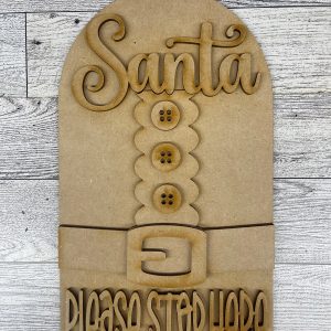 Santa Please Stop Here Arch Frame Insert cutouts - unpainted wooden cutouts, ready for you to paint