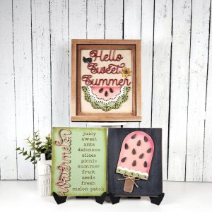 Vintage Watermelon Collection Sign Trio - unpainted cutouts