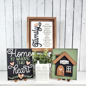 Family Home Collection Sign Trio - unpainted cutouts